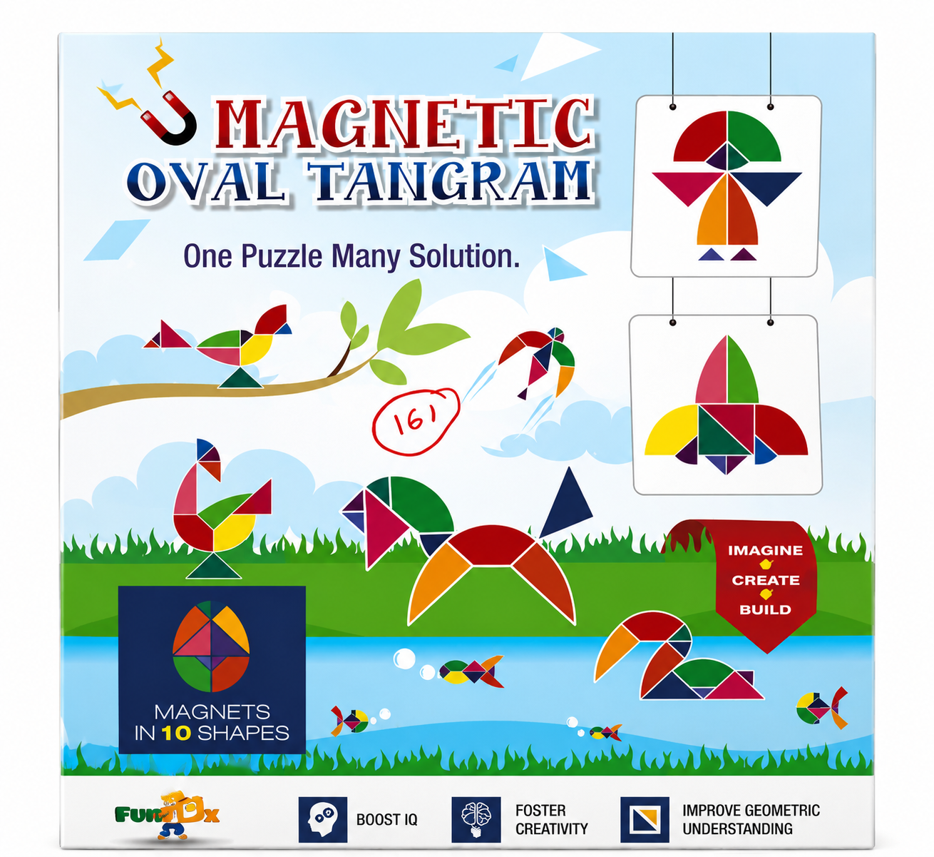 Magnetic Oval Tangram Puzzle